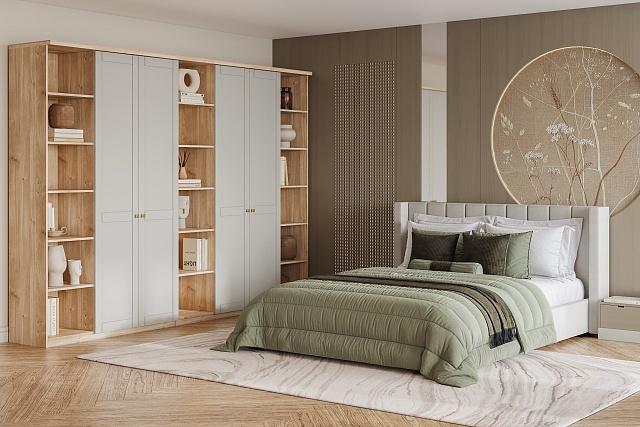 Шкаф распашной София РАХ - 23 МДФ Кастелло Медовый / Кашемир