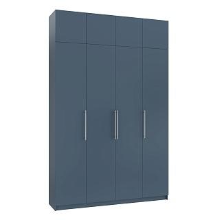 Шкаф распашной Калифорния - 4 с антресолью Альби Полуночно-синий