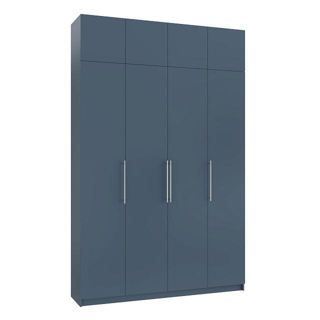 Шкаф распашной Калифорния - 4 с антресолью Альби Полуночно-синий