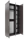 Шкаф распашной Калифорния - 3 с антресолью Графит