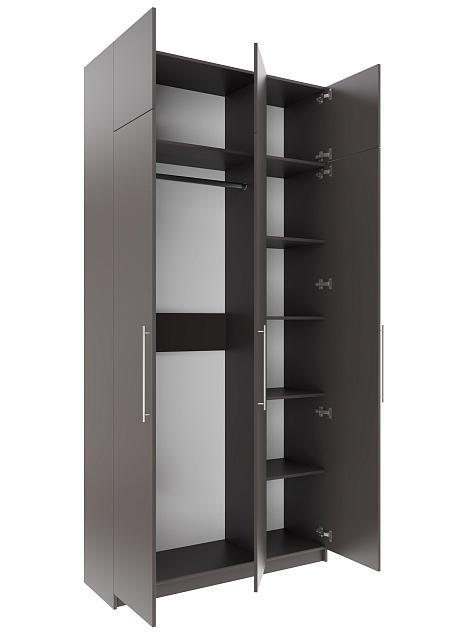 Шкаф распашной Калифорния - 3 с антресолью Графит