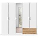 Шкаф распашной Бари - 4 Белый / Дуб Бунратти