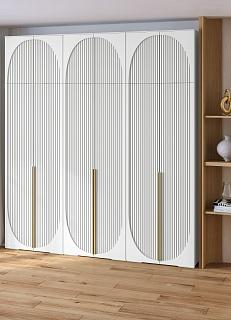 Шкаф распашной Брей - 3 с антресолью Белый