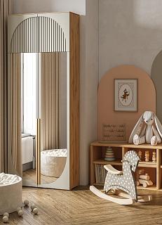 Шкаф распашной Брей - 1.2 с антресолью Дуб Золотистый / Кашемир