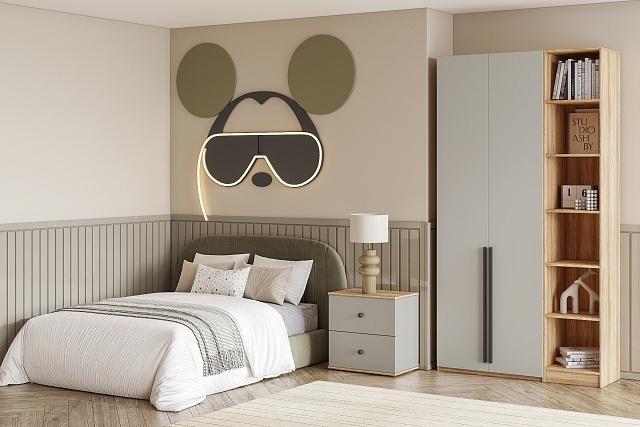 Шкаф распашной Хейсон - 23 Блэквуд Ячменный / Кашемир