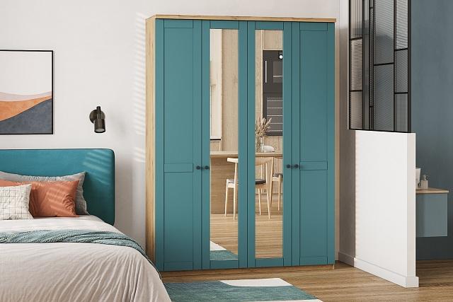 Шкаф распашной София РАХ - 5 МДФ Аквамарин