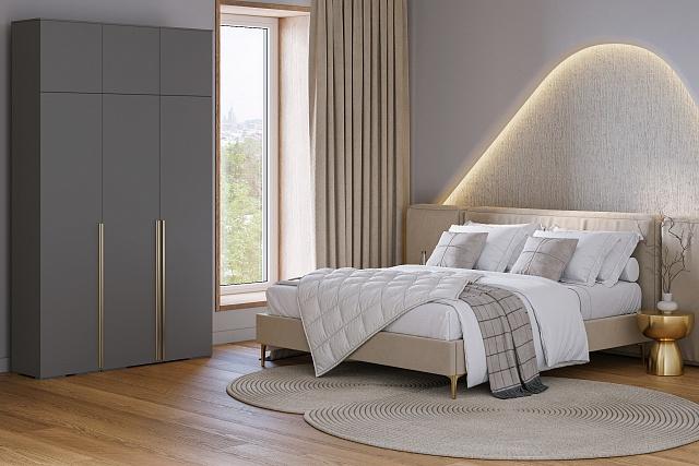 Шкаф распашной Эдинбург - 3 с антресолью Графит