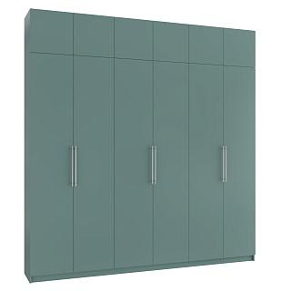 Шкаф распашной Калифорния - 6 с антресолью Сумеречный Голубой