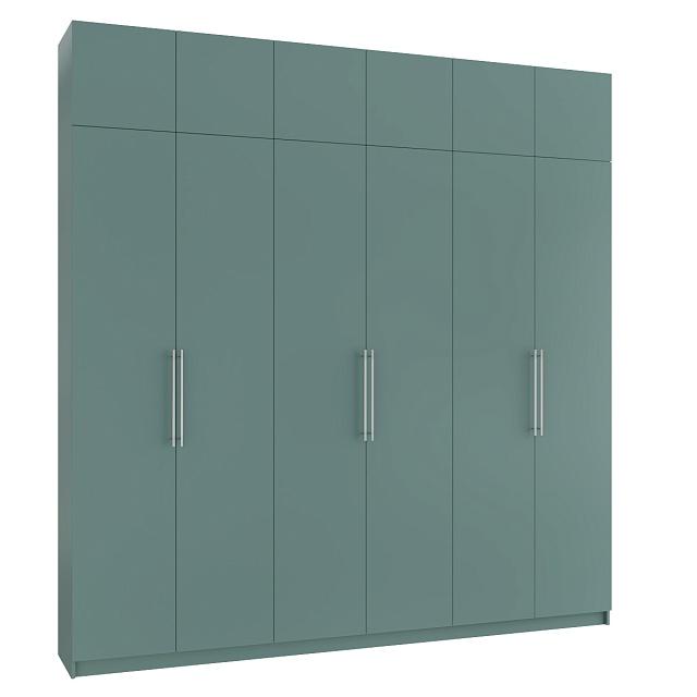 Шкаф распашной Калифорния - 6 с антресолью Сумеречный Голубой