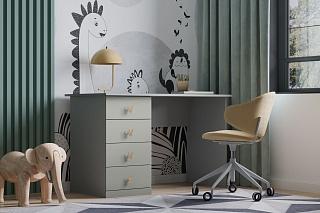 Письменный стол Банни - 2 МДФ Светло-Серый