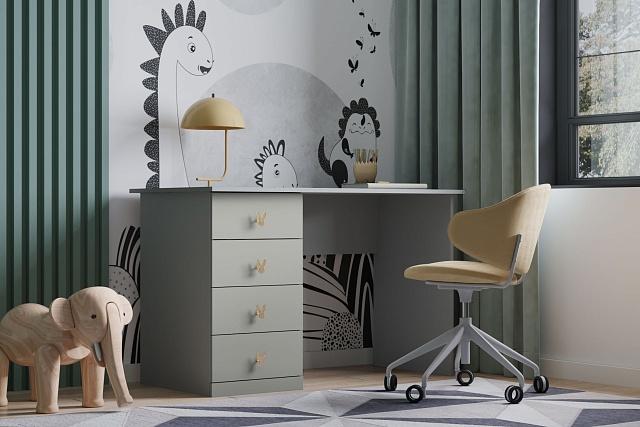 Письменный стол Банни - 2 МДФ Светло-Серый