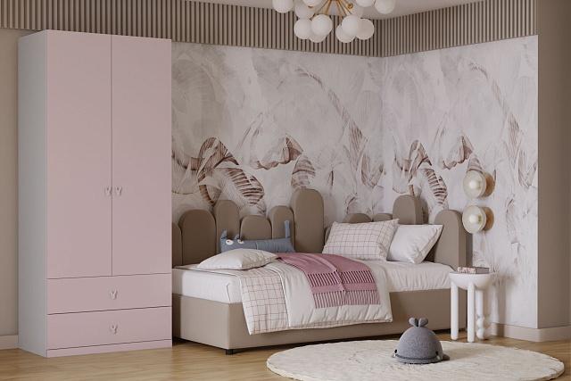 Шкаф распашной Банни - 2.2 МДФ Розовый Лайт