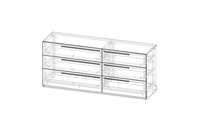 Комод Лорена Пакс - 3 Графит