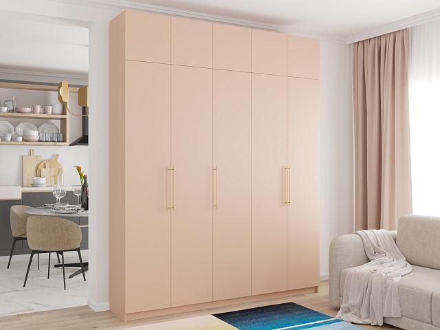 Шкаф распашной Калифорния - 5 с антресолью Сатин