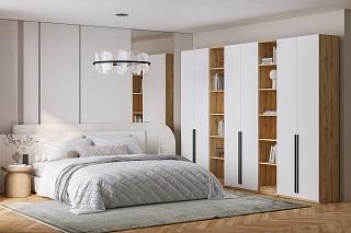 Шкаф распашной Хейсон - 18 Дуб Золотистый / Белый