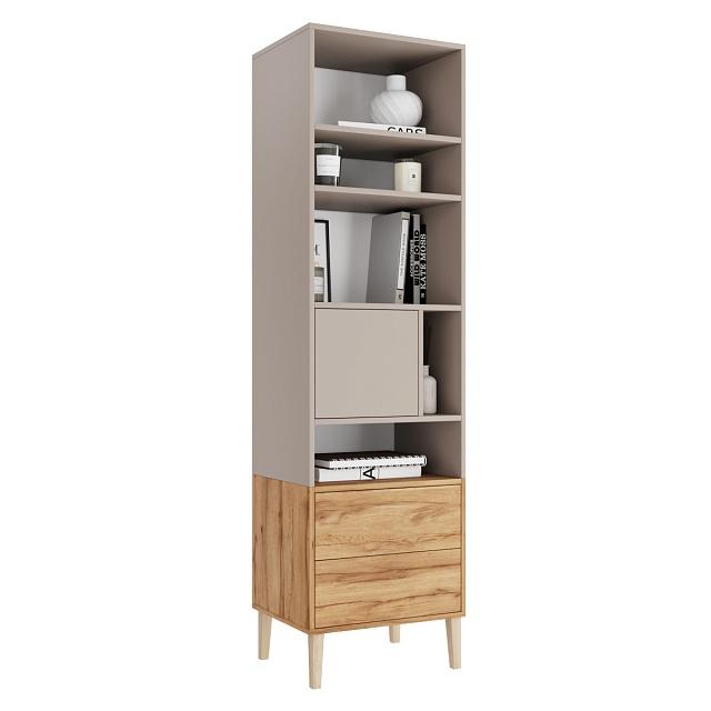 Стеллаж Скарлет - 2 Дуб Золотистый / Кашемир