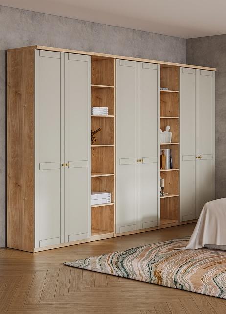 Шкаф распашной София РАХ - 29 МДФ Кастелло Медовый / Кашемир