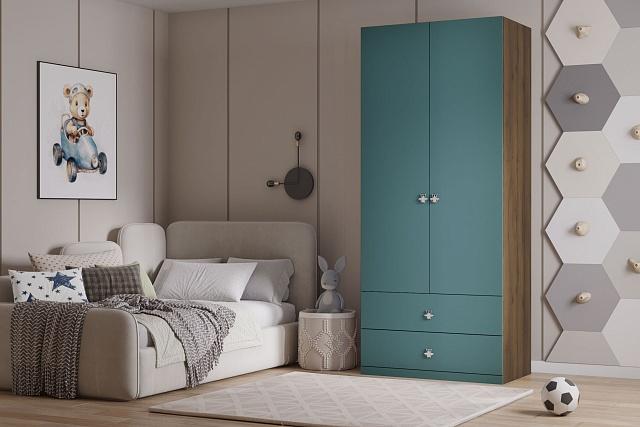 Шкаф распашной Скарабей - 2.2 МДФ Аквамарин