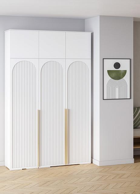 Шкаф распашной Рослин - 3 с антресолью Белый