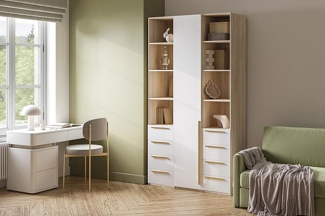 Шкаф распашной Хейсон - 28 Дуб Сонома / Белый