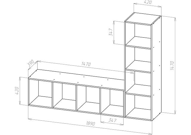 Стеллаж Билли без ящиков