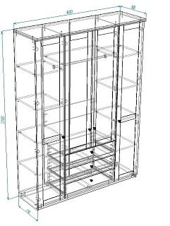 Шкаф распашной София РАХ - 16 МДФ Кашемир