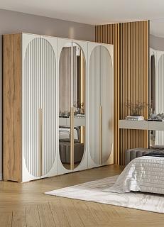 Шкаф распашной Брей - 3.1 Дуб Золотистый / Кашемир