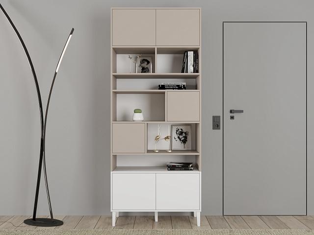 Стеллаж Скарлет - 8 Белый / Кашемир