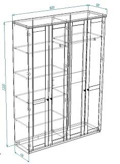 Шкаф распашной София РАХ - 5 МДФ Кашемир