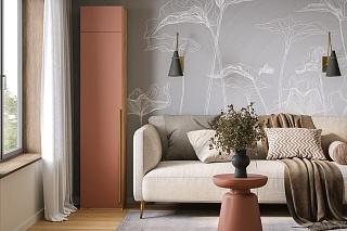 Шкаф распашной Микос - 1 МДФ с антресолью Шарли Терракота