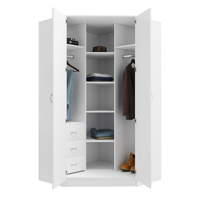 Шкаф угловой Алиса - 5 Белый