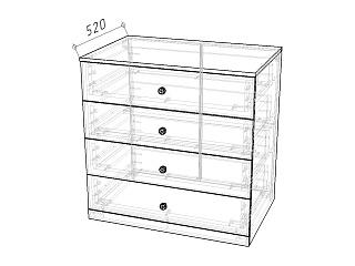 Комод Стрекоза Mini - 4 Белый