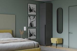 Шкаф распашной Лорена Пакс - 1 с антресолью Графит