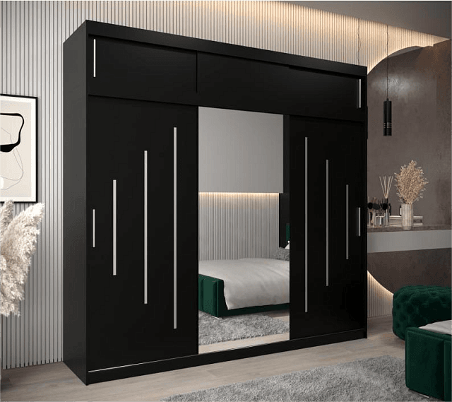 Шкаф-купе Валмиера NEW - 5А Черный