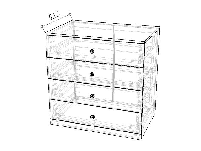 Комод Скарабей - 4 МДФ Белый