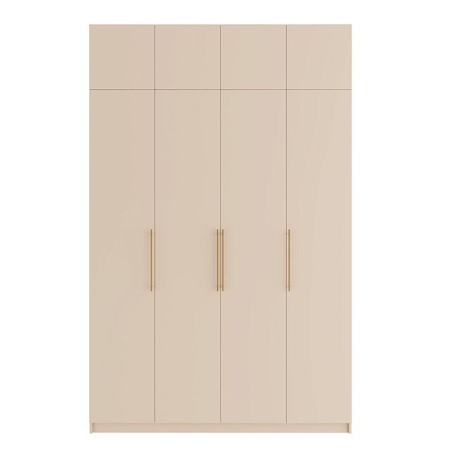 Шкаф распашной Калифорния - 4 с антресолью Сатин