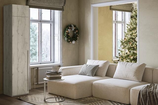 Шкаф распашной Лорена Бест - 1 с антресолью Крафт Белый