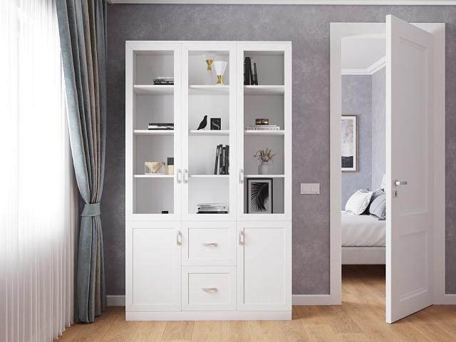 Книжный шкаф Библиограф - 3 №4 Белый