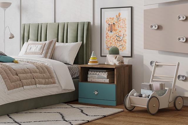 Тумба прикроватная Скарабей - 2 МДФ Аквамарин