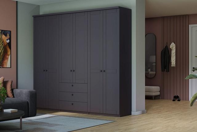 Шкаф распашной София РАХ - 12 МДФ Графит