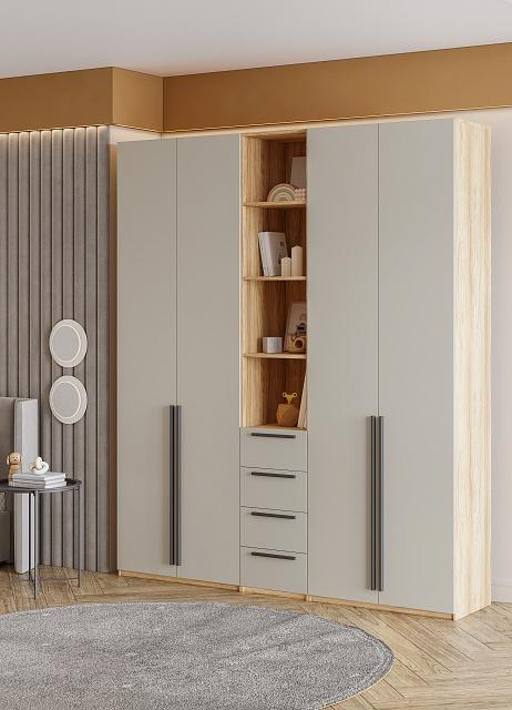 Шкаф распашной Хейсон - 21 Блэквуд Ячменный / Кашемир