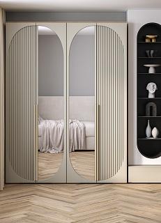 Шкаф распашной Брей - 2.1 Дуб Золотистый / Кашемир