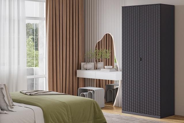 Шкаф распашной Тоди - 2 Графит