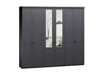 Шкаф распашной София РАХ - 14 МДФ Графит