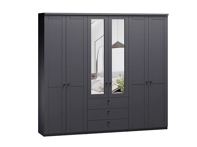 Шкаф распашной София РАХ - 14 МДФ Графит