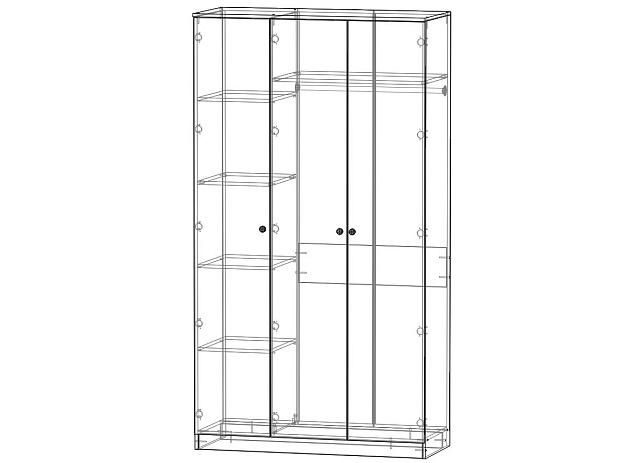 Шкаф распашной Леон - 3 МДФ