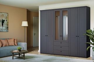 Шкаф распашной София РАХ - 14 МДФ Графит