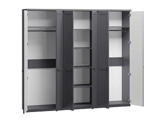 Шкаф распашной София РАХ - 7 МДФ Графит