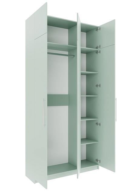 Шкаф распашной Калифорния - 3 с антресолью Пастельный Зеленый