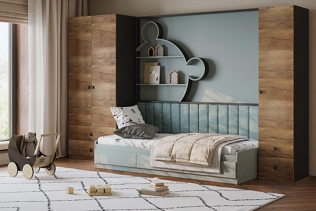 Детская стенка Банни - 8 МДФ Дуб Мореный